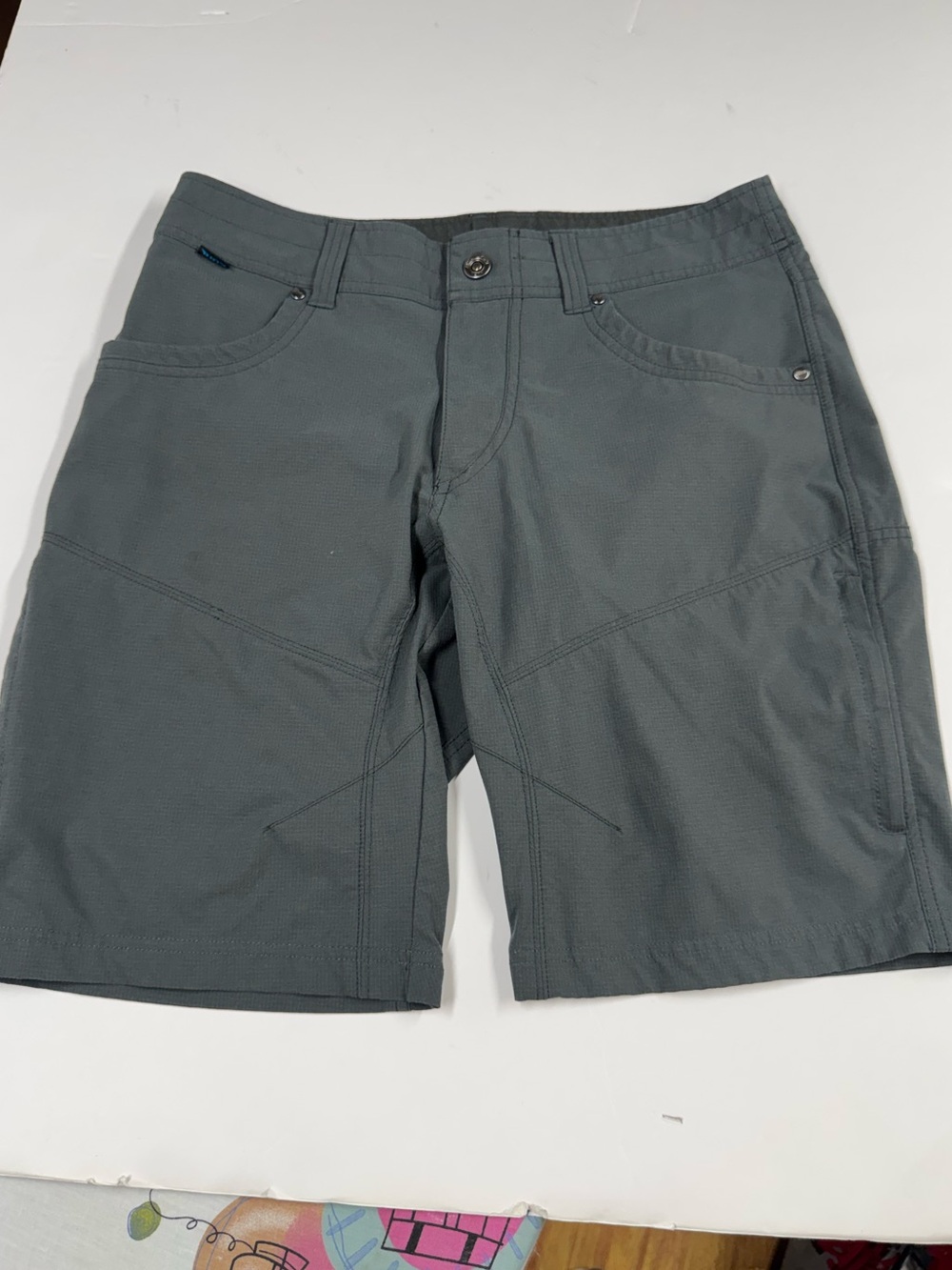 Kuhl Silencr Kargo Shorts Mens 32x9 Blue Hike Camp Climb Stretch Ripstop Outdoor